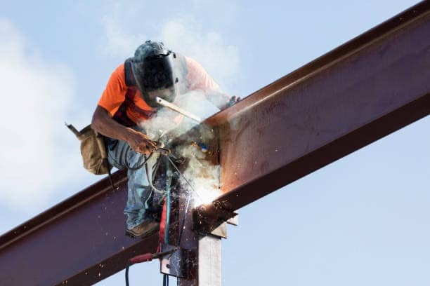 Certified welder joining structural steel