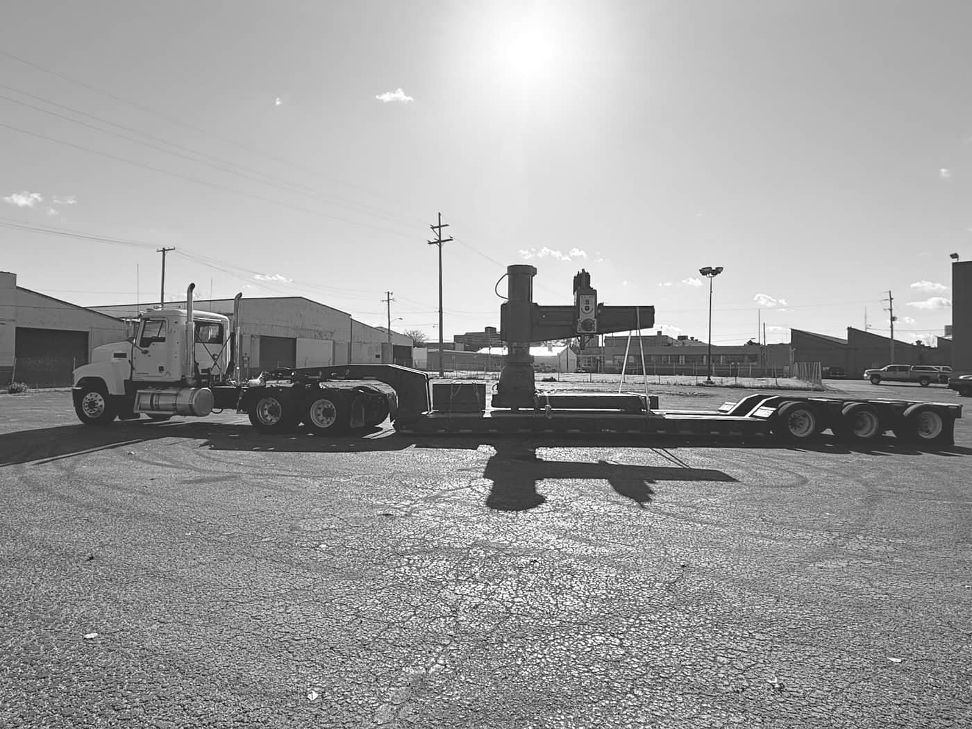 Canal Crane heavy haul on a lowboy trailer