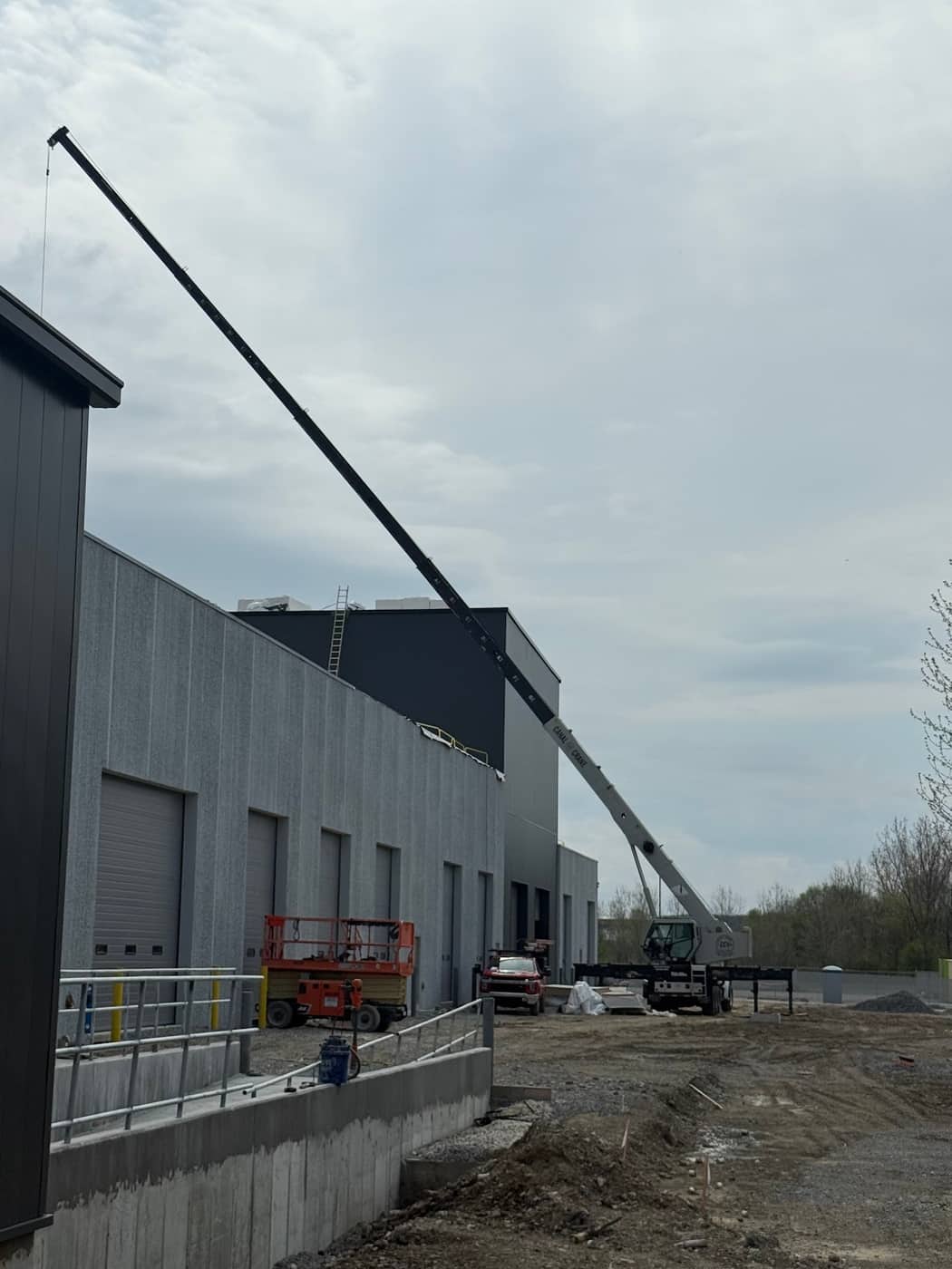 Crane at a commercial construction site